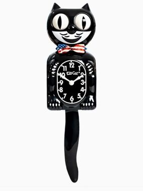 Classic Black Stars & Stripes Kit-Cat Klock Clock